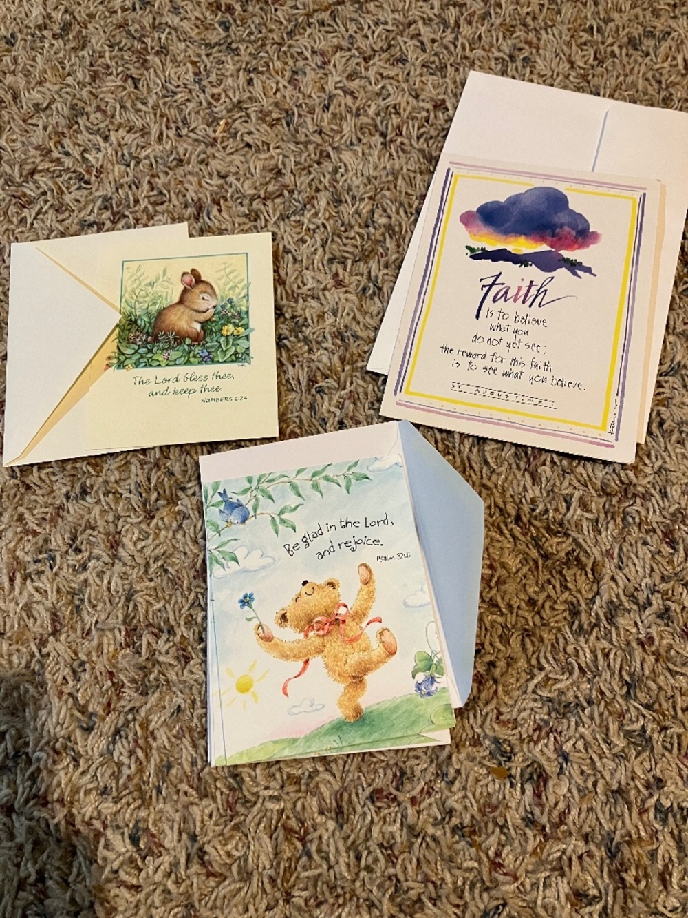 Nine (9) Assorted Blank Christian/Bible Quote Greeting Cards